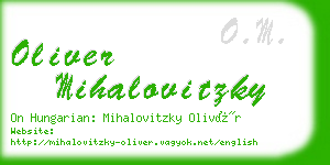 oliver mihalovitzky business card